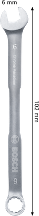 Kunci kombinasi Bosch 6 mm krom vanadium.
